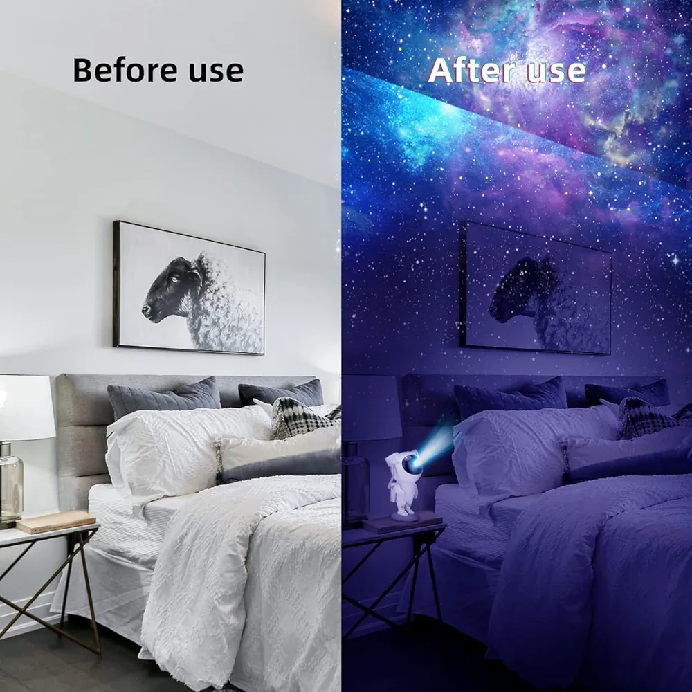 🌌 جهاز عرض النجوم على شكل رائد فضاء - اجعل غرفتك مجرة ساحرة!