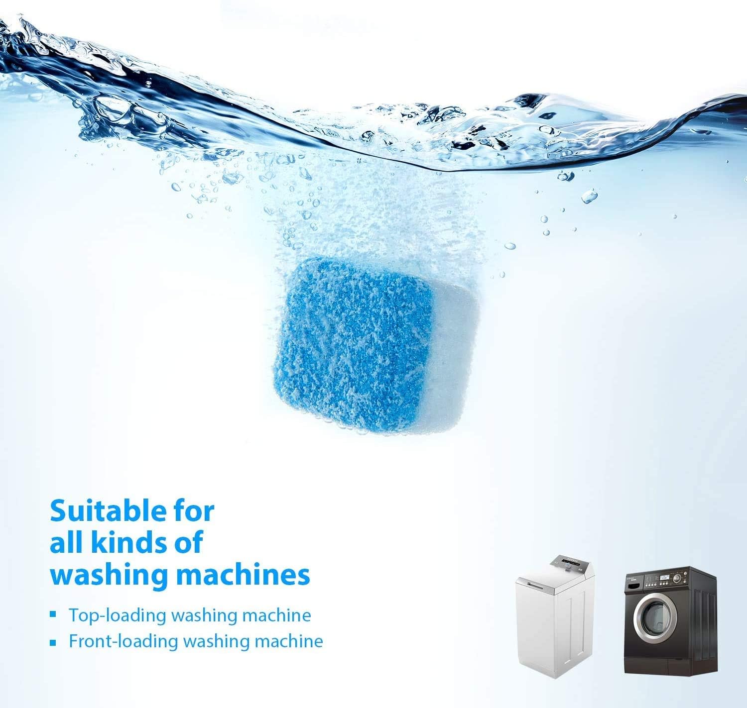 كبسولات تنظيف غسالة فوارة للصدا وازالة الترسبات في الغسالة - 12 كبسولة كل صندوق