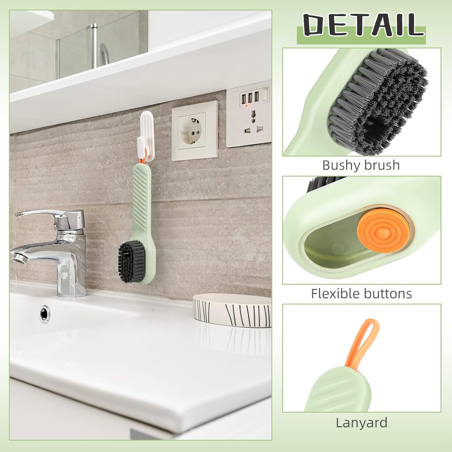 فرشاة احذية متعددة الوظائف مع صندوق سائل، فرشاة تنظيف من الفرو الناعم، فرشاة تنظيف متعددة الوظائف مع موزع صابون لتنظيف المنزل وغسل الاحذية والغسيل