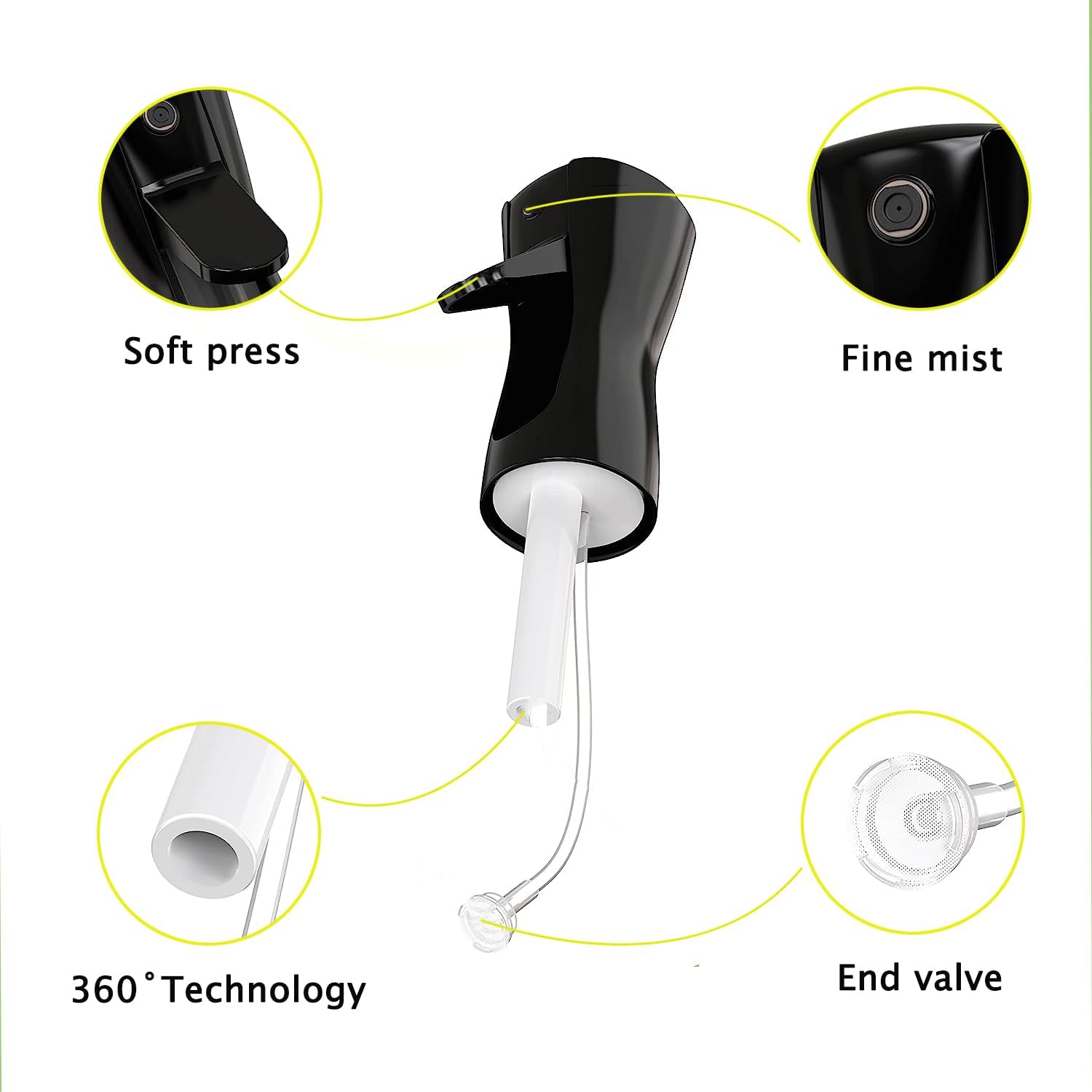 زجاجة بخاخ زيت زيتون سعة 200 مل للطبخ من يولنز، زجاجات بخاخ الزيت والخل للمطبخ والمقلاة الهوائية والسلطة والشواء والقلي والشوي