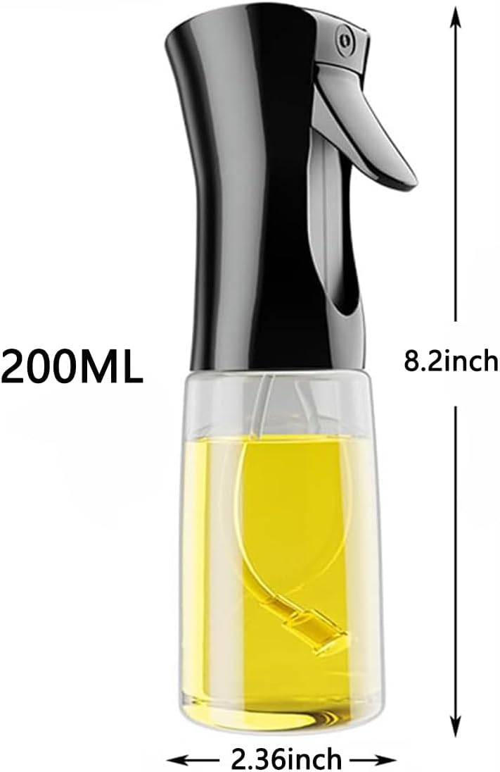 زجاجة بخاخ زيت زيتون سعة 200 مل للطبخ من يولنز، زجاجات بخاخ الزيت والخل للمطبخ والمقلاة الهوائية والسلطة والشواء والقلي والشوي