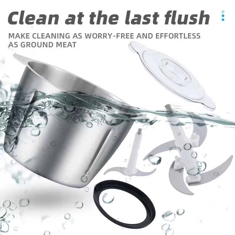 مفرمة لحوم كهربائية متعددة الوظائف بسعة 2 لتر و 3 لتر مع شفرات حادة وبولة من الستانلس ستيل بقدرة 300 واط