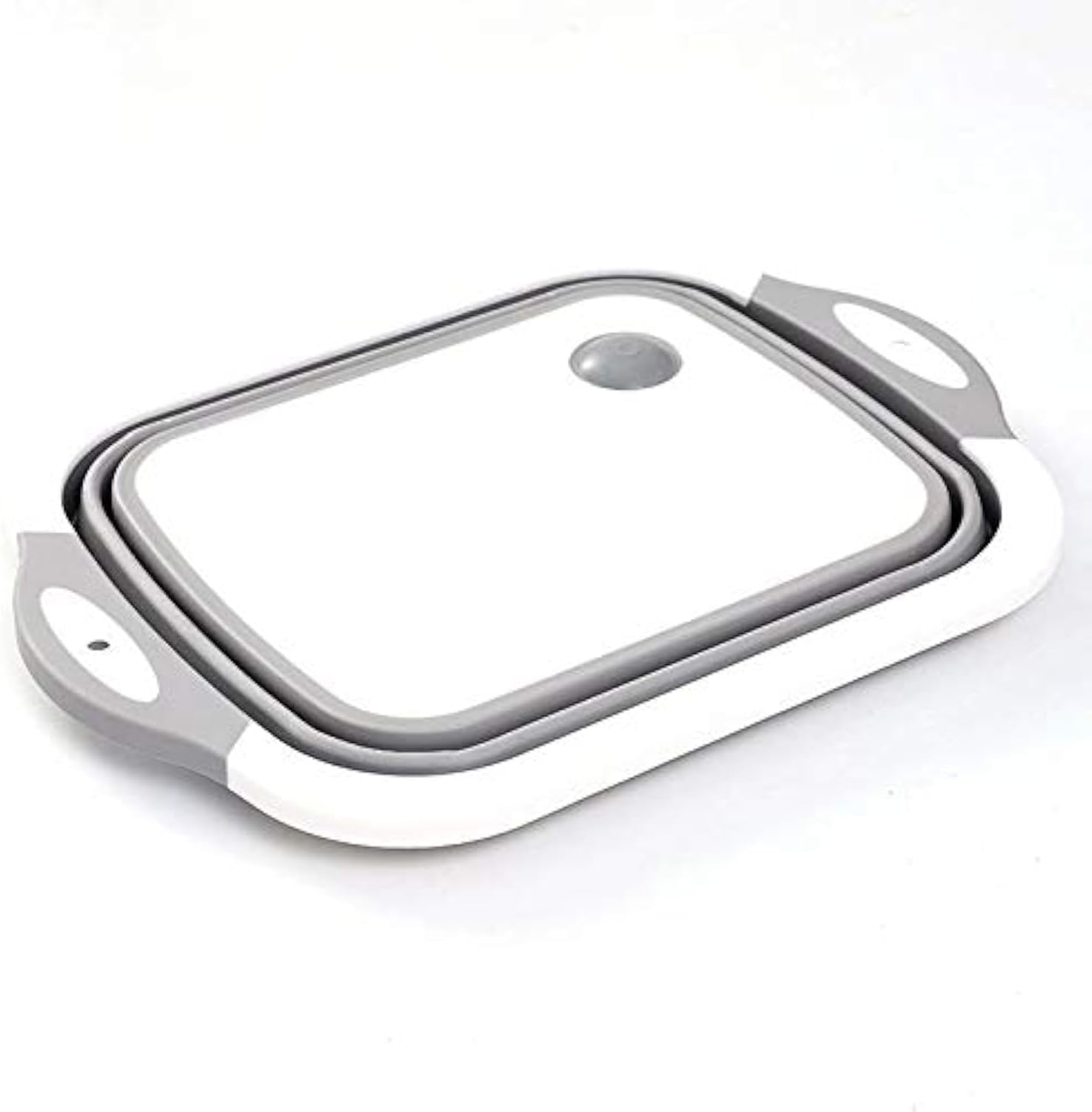 سلة قابلة للطي من السيليكون لغسيل الفواكه والخضروات مع لوح تقطيع من كلازكيت