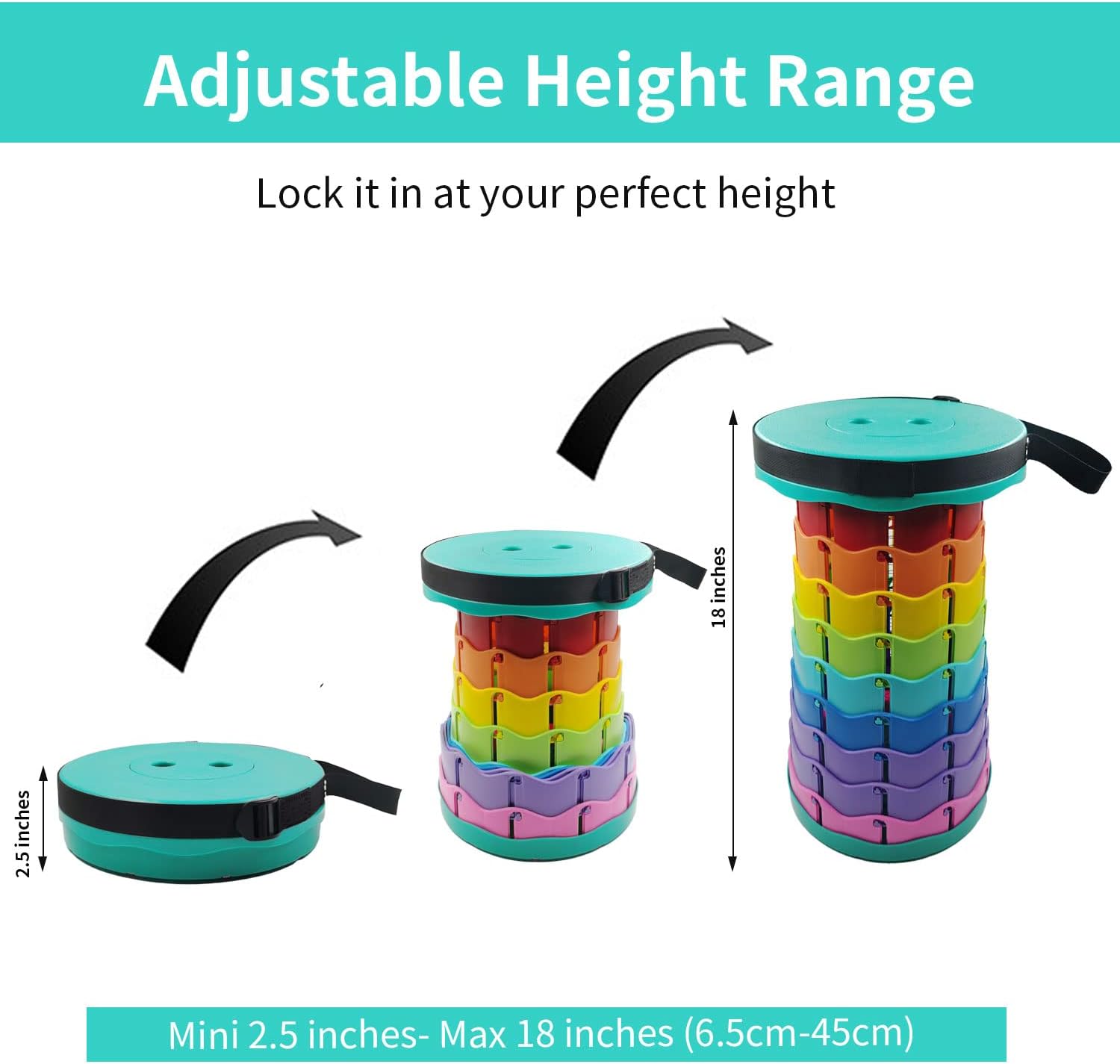 كرسي محمول قابل للطي بتصميم متداخل صغير الحجم وخفيف الوزن للتخييم للبالغين