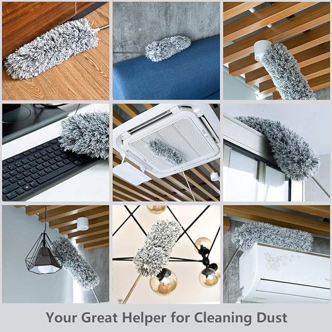 زعافة يدوية استانليس لتنظيف الأماكن العالية والصعبة الوصول ليها | إزالة جميع الأتربة والأوساخ | قابلة للطي | من generic