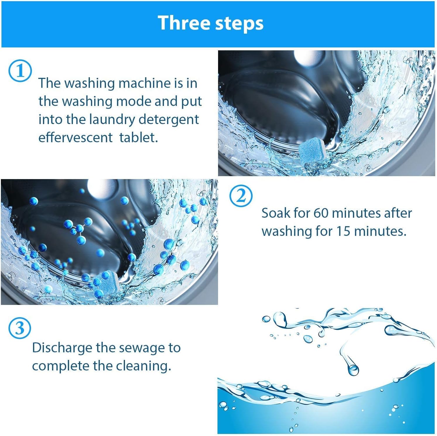 كبسولات تنظيف غسالة فوارة للصدا وازالة الترسبات في الغسالة - 12 كبسولة كل صندوق