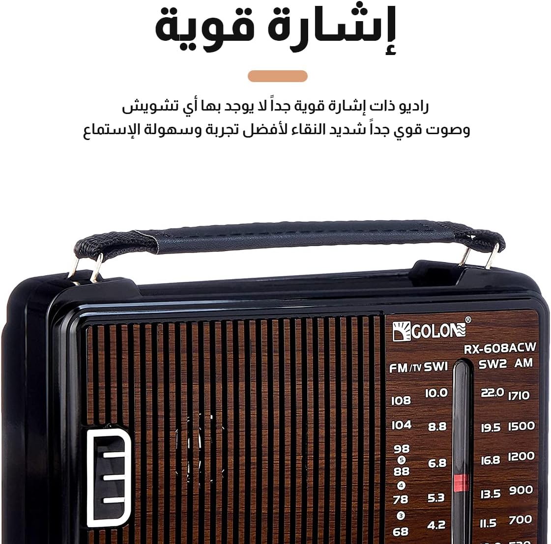 راديو محمول عالي الحساسية من جولون، RX-607AC