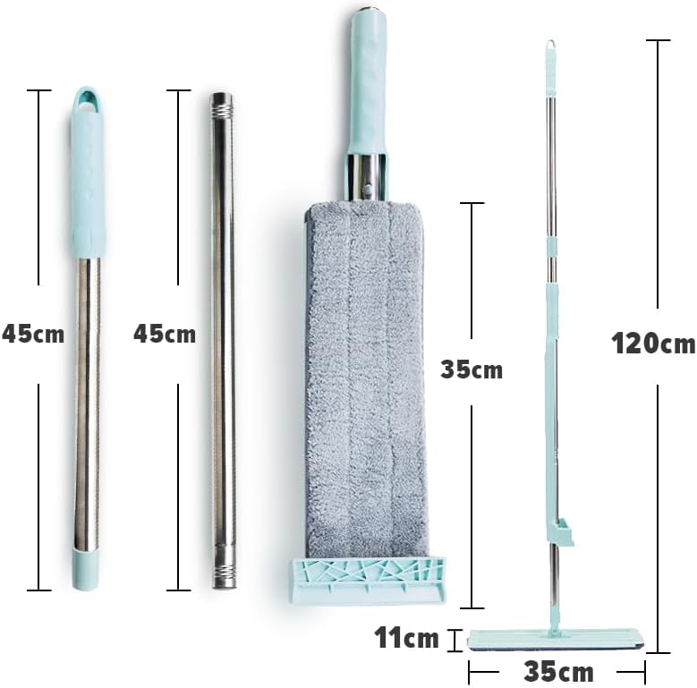 مساحة موب لتنظيف الأرضيات والسيراميك والباركيه، بمقبض ستانلس ستيل دوار 360 درجة مقاوم للانزلاق والاهتراء لتنظيف المنزل