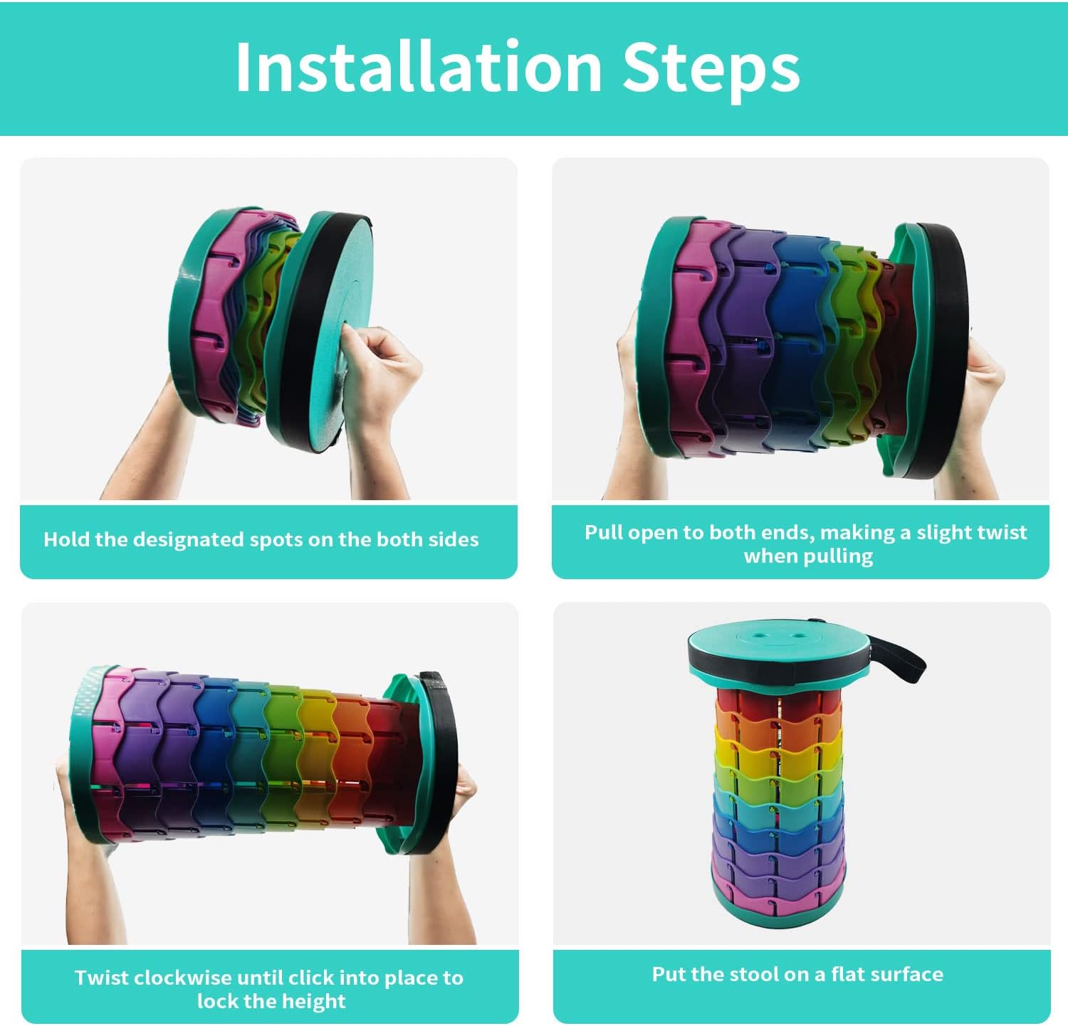 كرسي محمول قابل للطي بتصميم متداخل صغير الحجم وخفيف الوزن للتخييم للبالغين