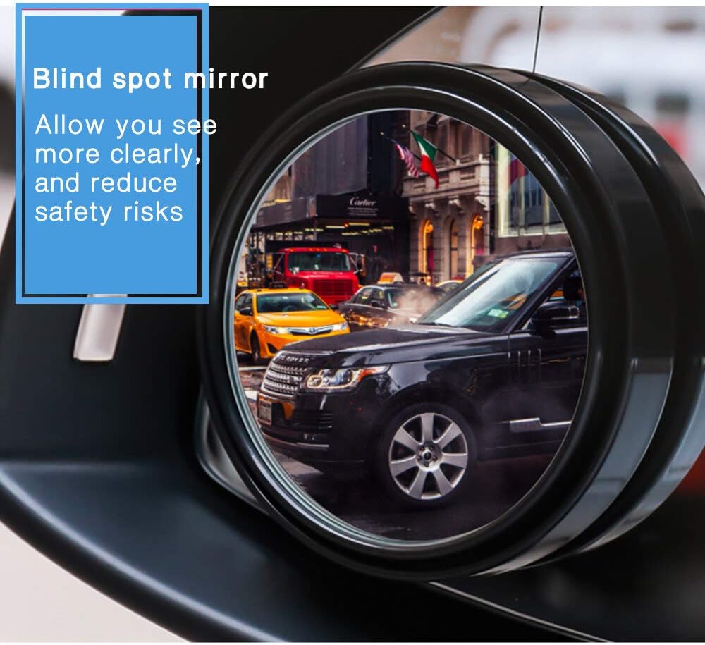 مراية النقطة العمياء قابلة للدوران بزاوية 360 درجة للسيارة مراية جانبية عالية الدقة من الزجاج الكريستالي بزاوية واسعة ومقاومة للماء ومتينة للسلامة المرورية من يوني فاين