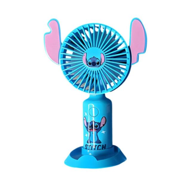 مروحة ستيتش المحمولة الهدية الاجمل علي الاطلاق لون ازرق وبينك +هدية ميدالية ستيتش الشقية