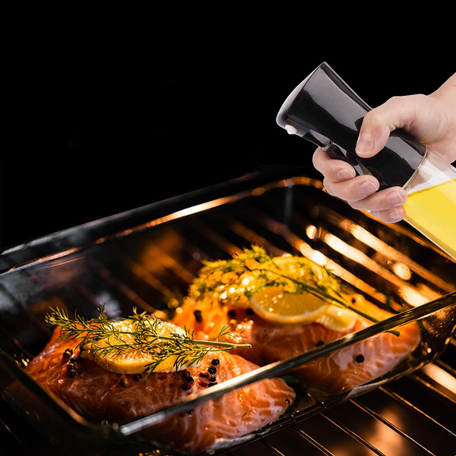 زجاجة بخاخ زيت زيتون سعة 200 مل للطبخ من يولنز، زجاجات بخاخ الزيت والخل للمطبخ والمقلاة الهوائية والسلطة والشواء والقلي والشوي