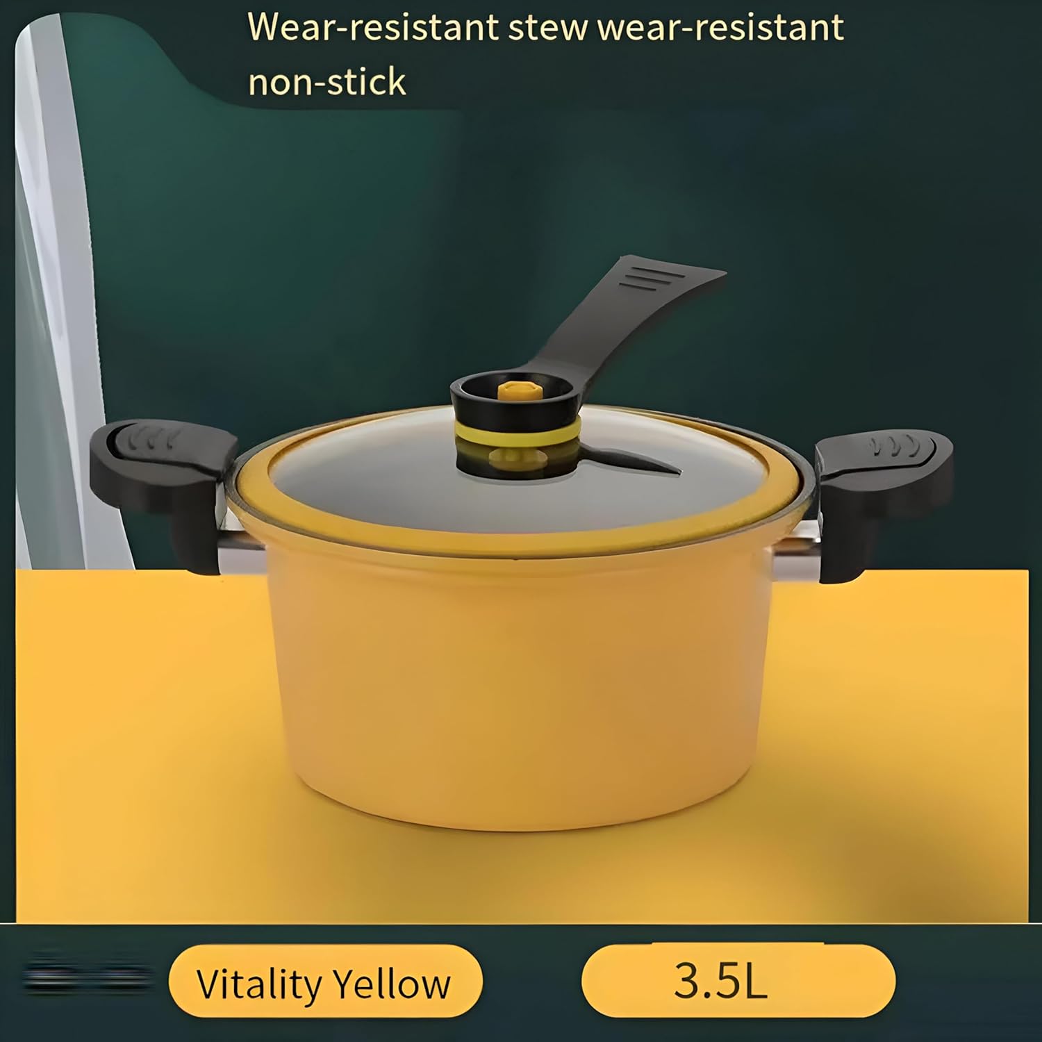 وعاء متعدد الاستخدامات- حلة بطة صفراء جميل، 22 سم مثالي للحساء، قدر ضغط عالي 3.5 لتر للوجبات اليومية (قطعه)