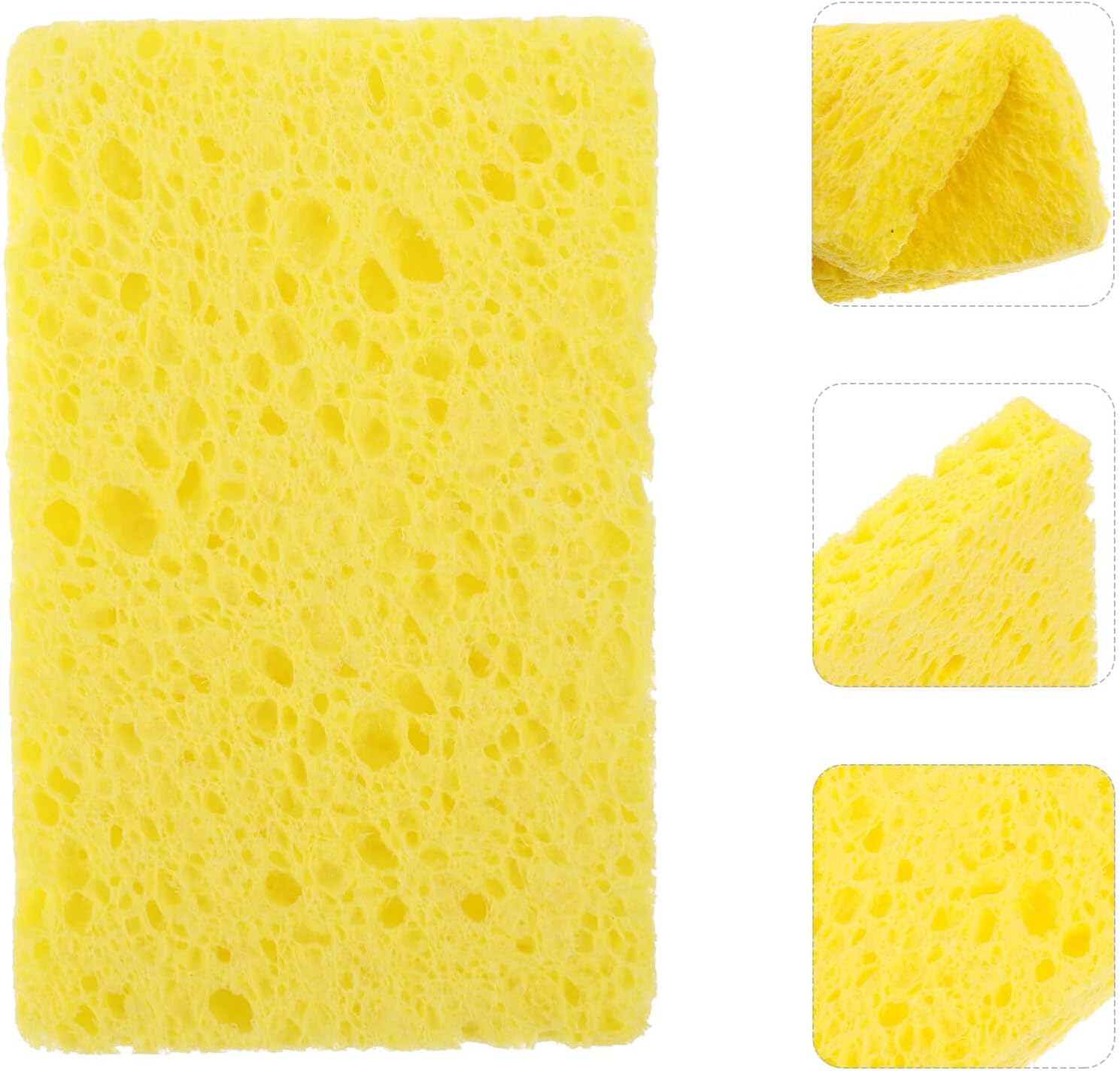 إسفنج سيليلوز المنزلي غير قابل للخدش للأطباق 5قطع  إسفنج متعدد الاستخدامات للأطباق المنزلية، متين بدون رائحة، إسفنجة تنظيف للأطباق المنزلية والمطبخ والحمام