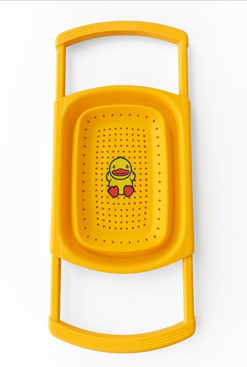 مصفاه بطوط السيلكون القابلة للطي(مصفاة طعام للمطبخ )بمقابض قابلة للتمدد لإمكانية التثبيت علي الحوض،مصفاة سيليكون للخضروات والمعكرونة واللحوم والفواكه،عملية ومتينة وسهلة الاستخدام والتخزين