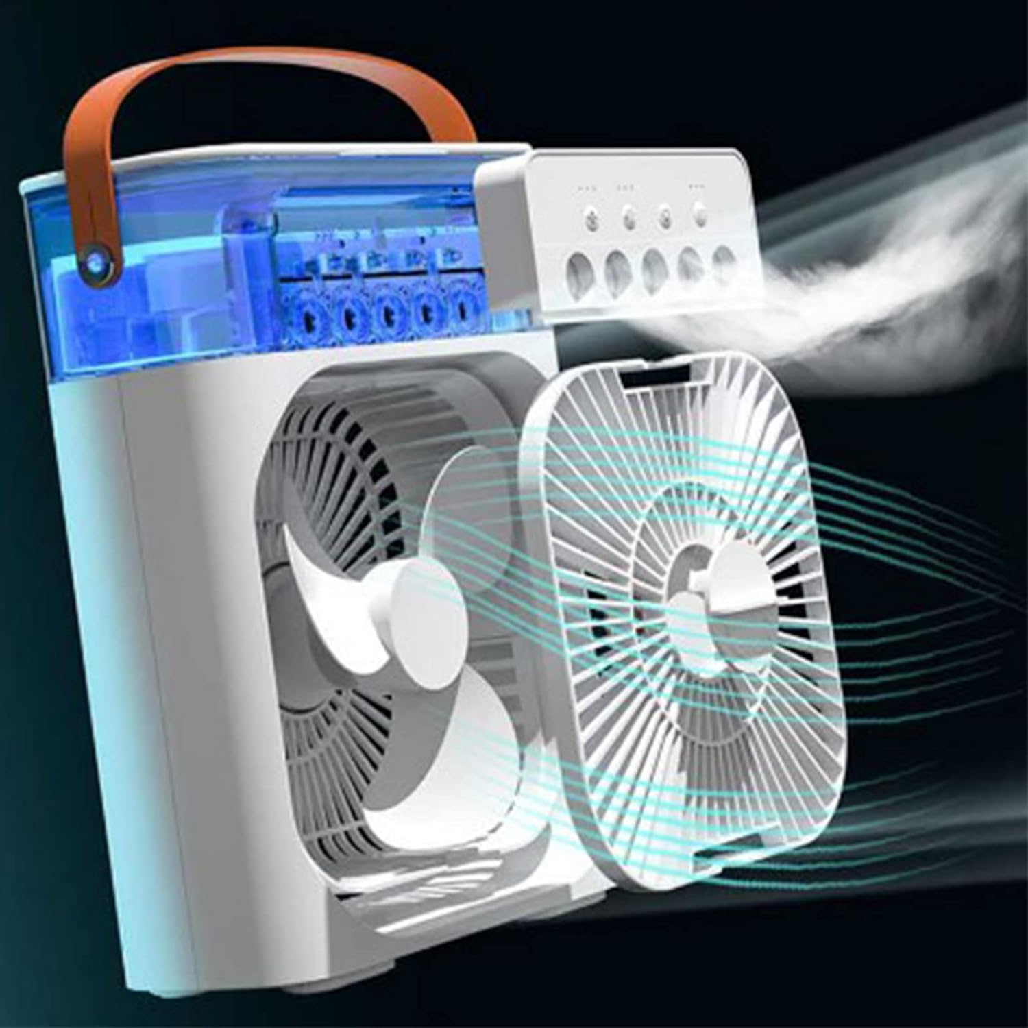 تكييف ميني +مروحه + فواحه +وناسة  مضيئة/ سعة 600 مل /USB