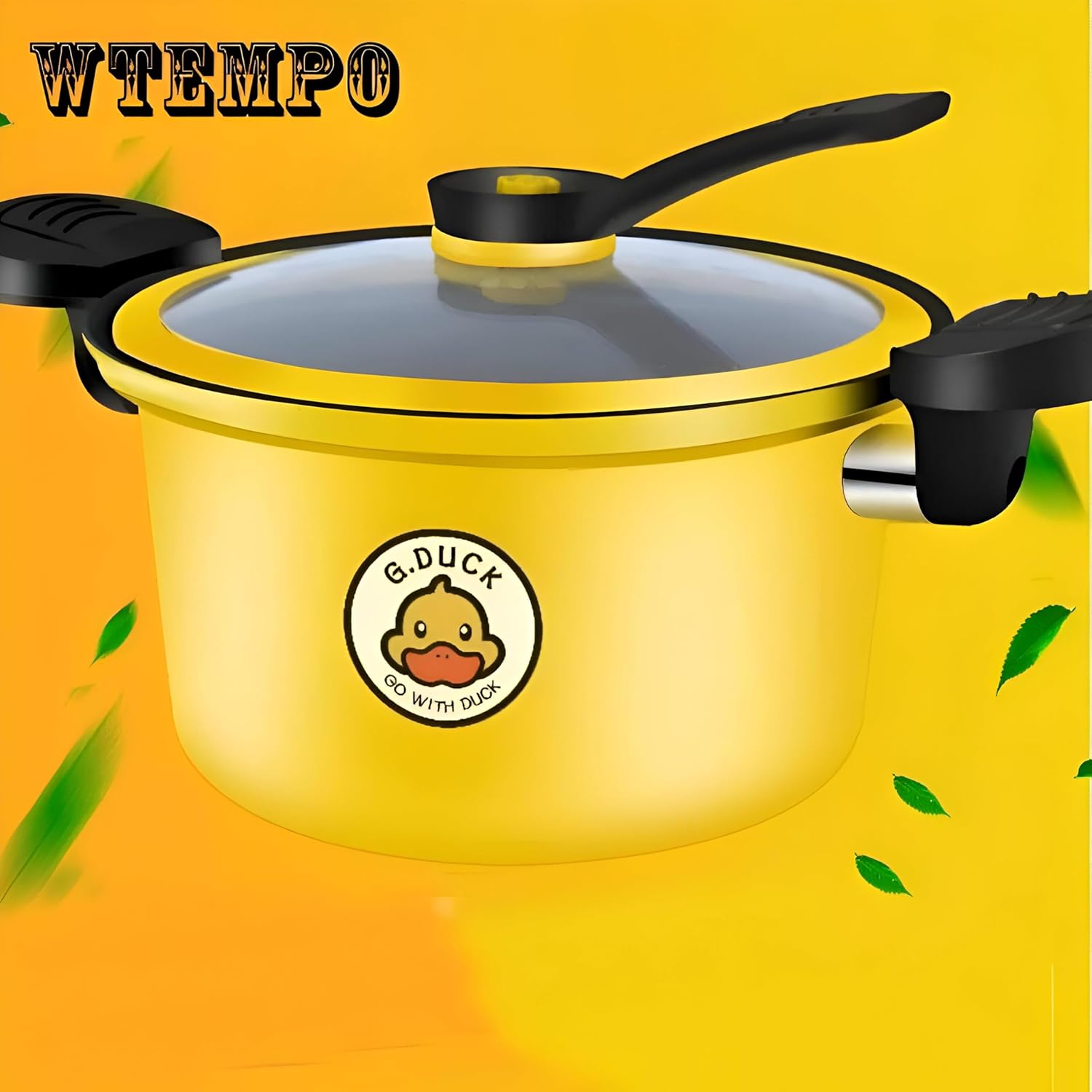 وعاء متعدد الاستخدامات- حلة بطة صفراء جميل، 22 سم مثالي للحساء، قدر ضغط عالي 3.5 لتر للوجبات اليومية (قطعه)