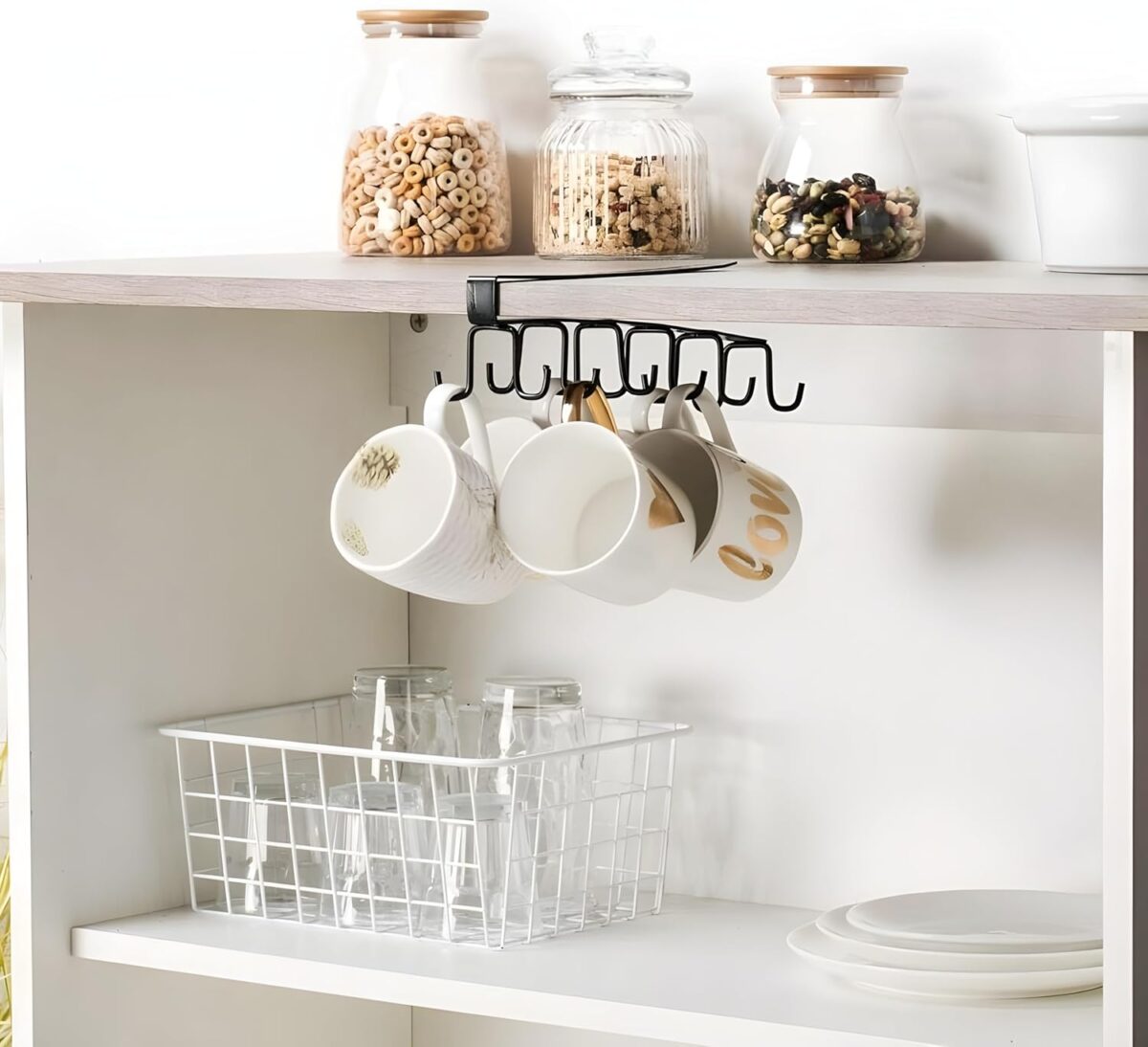 حامل معدني مزدوج للاكواب واطقم التوزيع 12 هوك