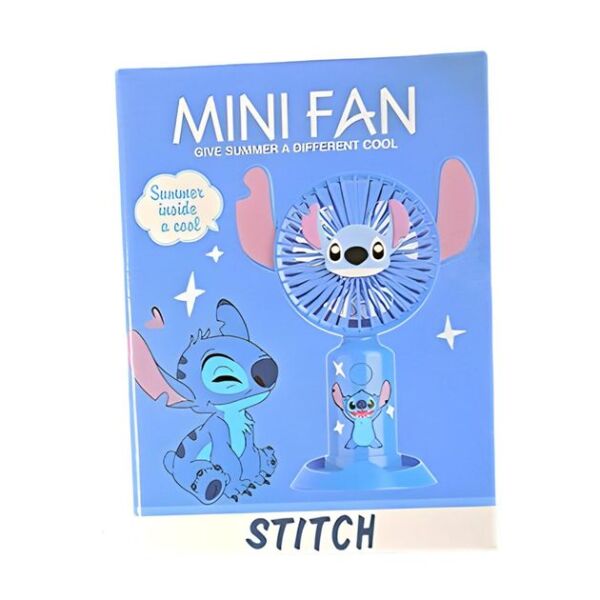 مروحة ستيتش المحمولة الهدية الاجمل علي الاطلاق لون ازرق وبينك +هدية ميدالية ستيتش الشقية