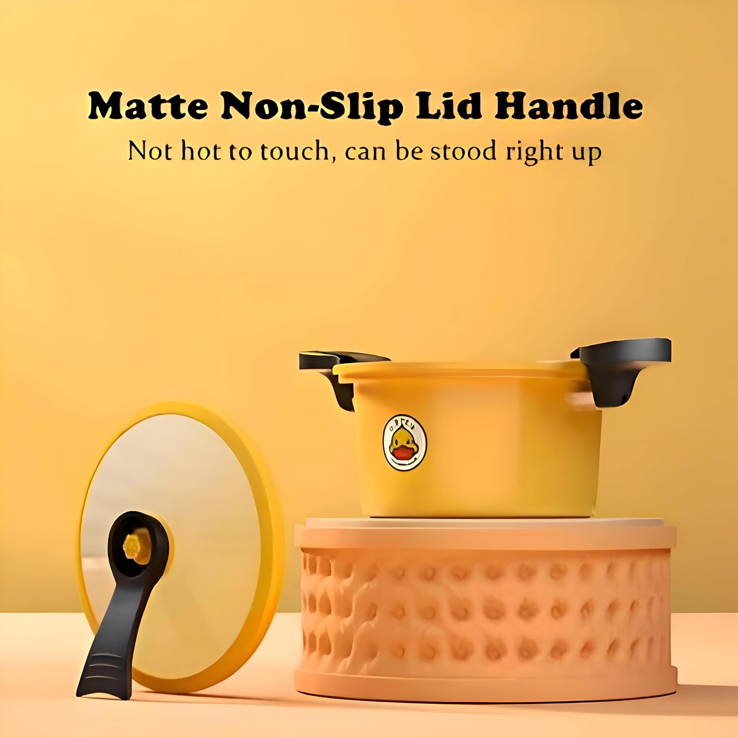 وعاء متعدد الاستخدامات- حلة بطة صفراء جميل، 22 سم مثالي للحساء، قدر ضغط عالي 3.5 لتر للوجبات اليومية (قطعه)