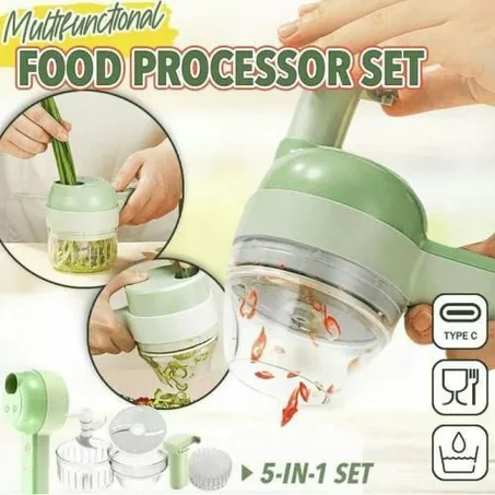 Mini Hachoir Portatif 4 en 1 / Electric Handheld Cooking Hammer,pour légumes,rechargeable par USB