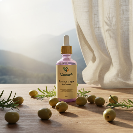 قولي وداعًا لتساقط الشعر مع Nouravie 🌿 سيروم طبيعي يعيد الكثافة واللمعان لشعرك في أقل من أسبوعين!