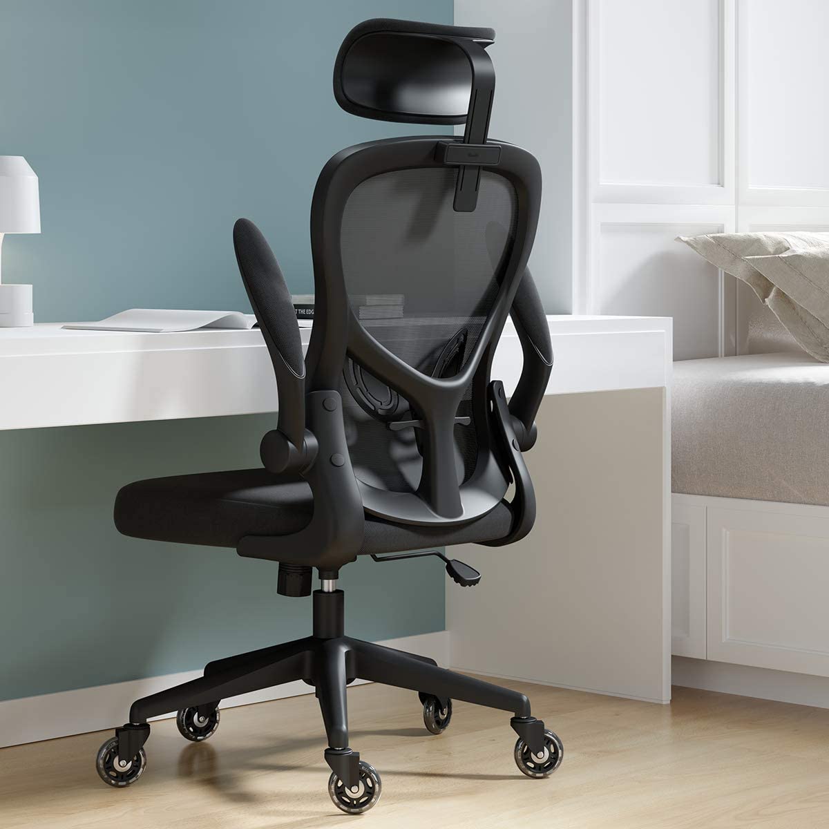 Hbada Office Chair, Home Ergonomic Desk Chair with Flip-up Arms 
