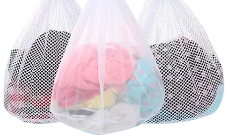 3 bolsas de malla para lavandería para lavadora, bolsas de malla jumbo para ropa delicada, ropa de cama, juguetes con cierre de cordón resistente (3 XXL, 28 x 26 pulgadas)