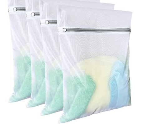 Bolsas de lavandería de malla (4 unidades, 16 x 20 pulgadas), delicada bolsa de lavandería para universidad, dormitorio, almacenamiento