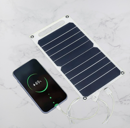 لوحة شمسية 30 واط مع USB مقاومة للماء للمشي لمسافات طويلة والتخييم بطارية محمولة لشحن الهاتف الخليوي 6.8 فولت