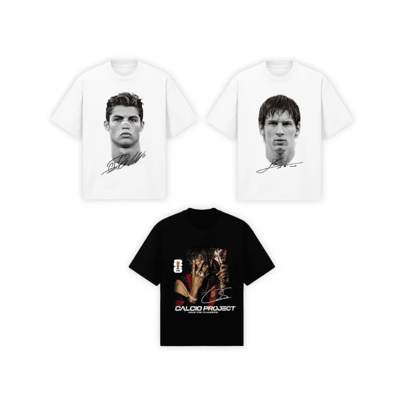 3-Pack T-SHIRTS ÉPAIS LÉGENDES DU FOOTBALL (CR7, MESSI, LAMINE YAMAL)