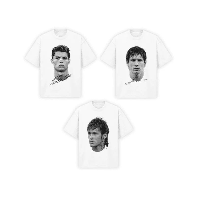 3-Pack T-SHIRTS ÉPAIS LÉGENDES DU FOOTBALL  (CR7, Messi, Neymar)