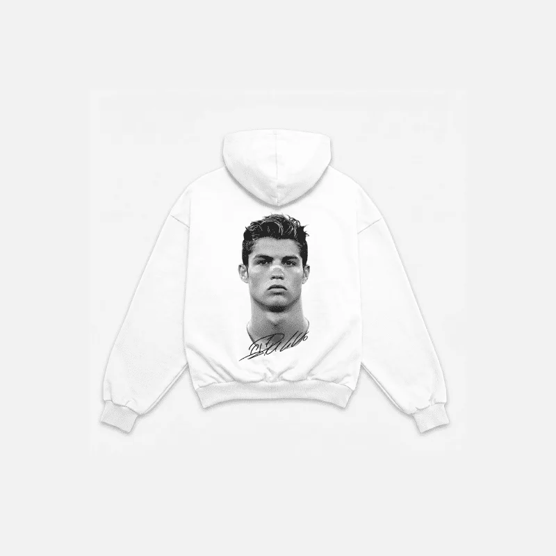 CRISTIANO RONALDO 2004 HOODIE - BLANC
