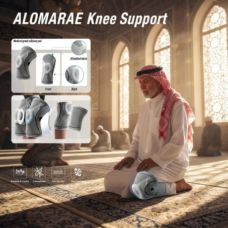 دعامة الركبة الأصلية بدعامات جانبية والسيليكون وسط الركبة