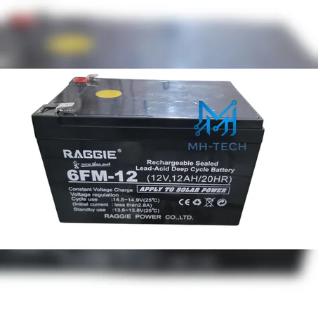 Batterie Gel Deep Cycle RAGGIE 12V 12Ah – Idéale Énergie Solaire & Onduleur