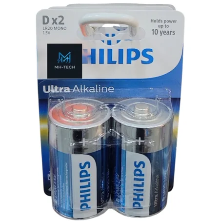 pack 2 pille 1.5v philips tail D