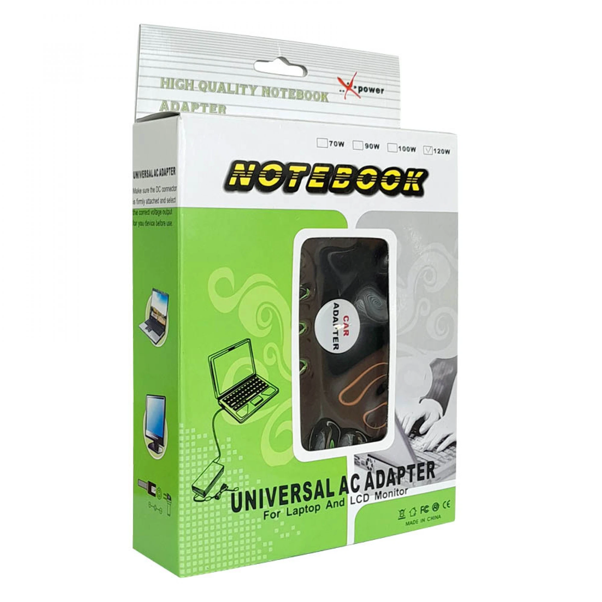 Chargeur voiture universel 120 W avec port USB 5v Sortie : 15/16/18/19/20 V/ 22/24 V