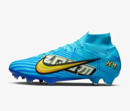 Nike Zoom Mercurial Superfly 9 pro Elite KM FG Bleu Baltique/Blanc