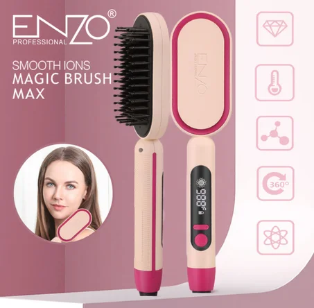 ENZO Smooth Ions Magic Brush Max –Max الفرشاة الذكية لتمليس الشعر ✨