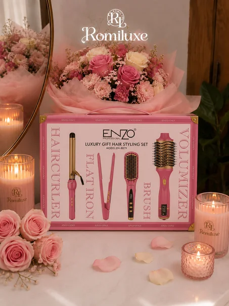 pack pink brosse soufflante brosse chauffante. lisseur.  boucleur high quality