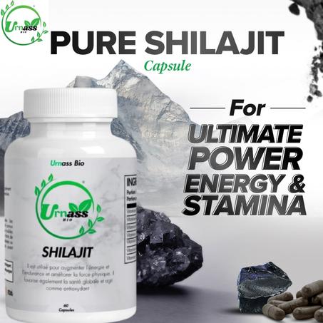 شيلاجيت الهيمالايا 300 ملغ 100%نقي - 60 كبسولة نباتية SHILAJIT
