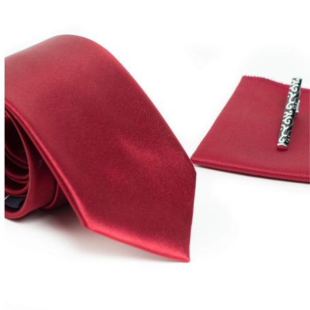 Cravate Rouge Bordeaux Satinée