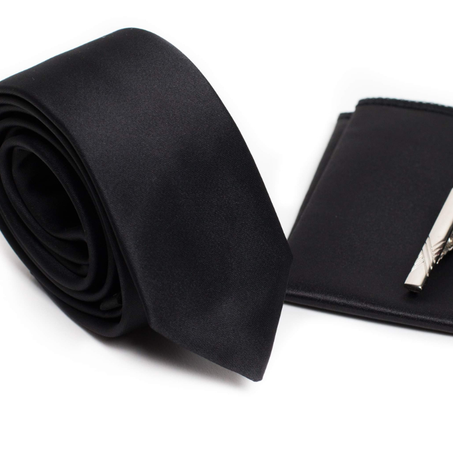 Cravate Noire Satinée