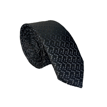 Cravate Noire - Motif à pois