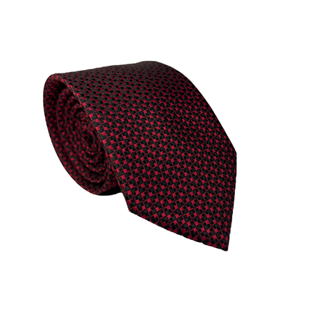 Cravate Noir - Motif Rouge