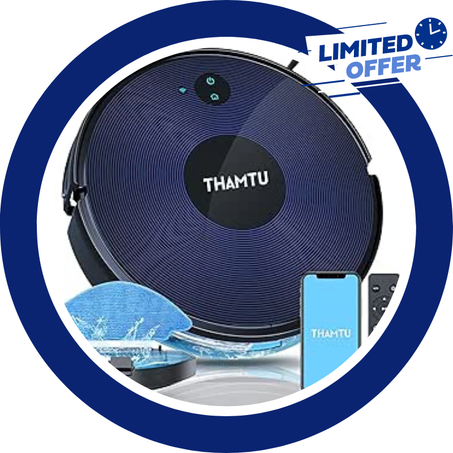 ثامتو مكنسة كهربائية روبوتية 2 في 1 من جي 2، ذاتية الشحن، قوة شفط 2200 باسكال