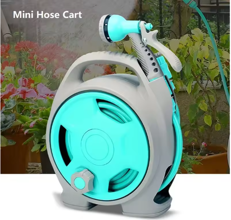 خرطوم مياه 15 متر قابل للطي مع 6 أوضاع رش و3 أنواع وصل