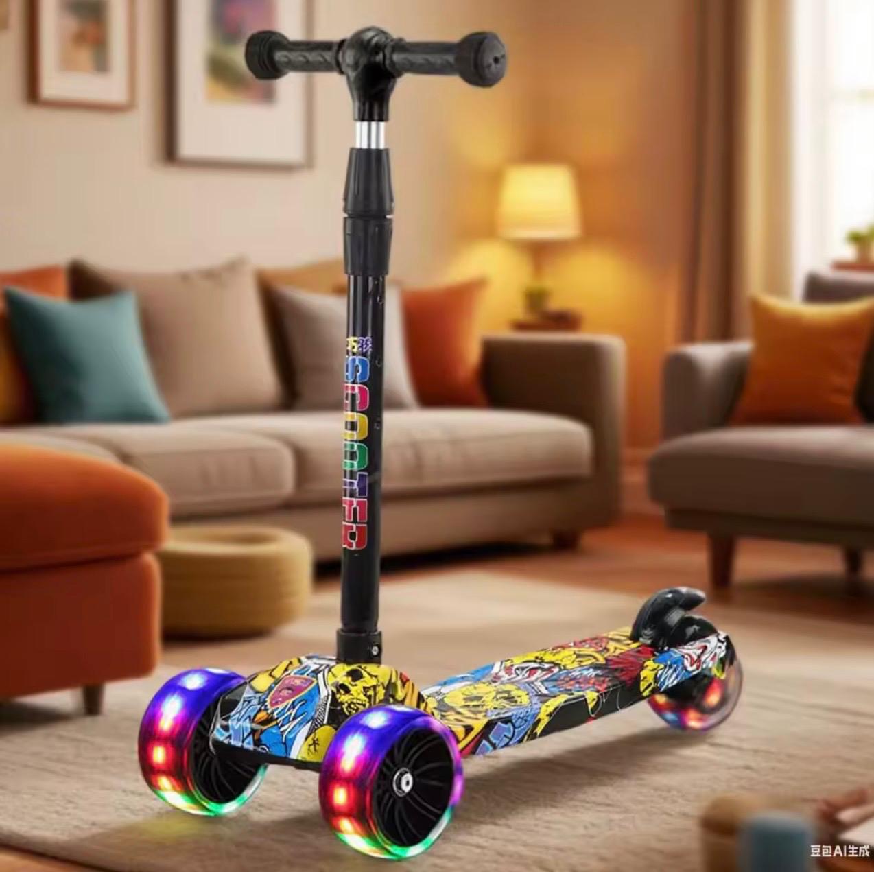 Trottinette Graffiti LED Musicale pour Enfants