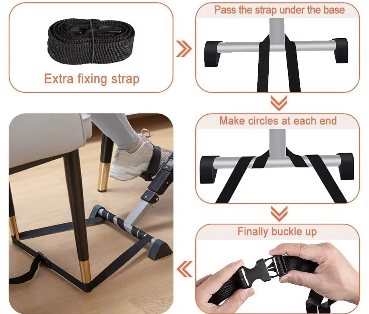 Mini pédalier d’exercice portable avec écran LCD