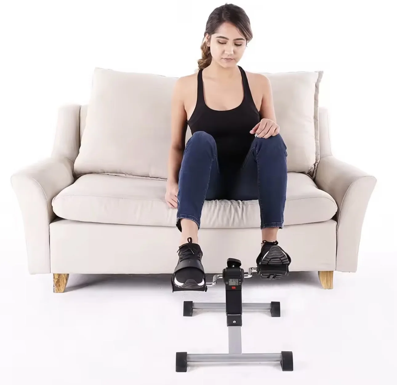 Mini pédalier d’exercice portable avec écran LCD